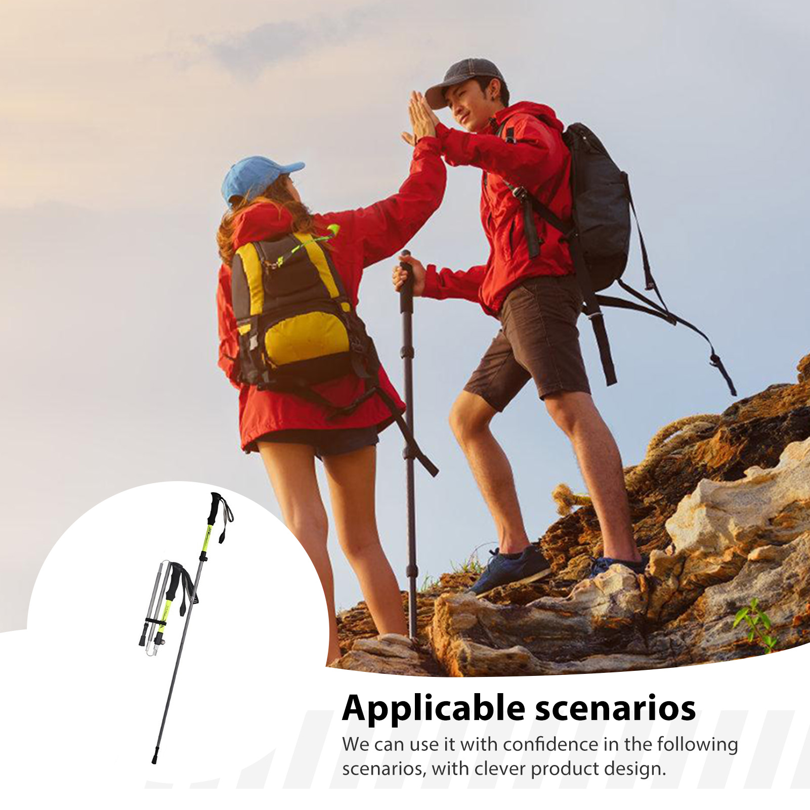 Outdoor Sport Climbing Gear - Alüminyum Alaşımlı Trekking Çubuğu, Yetişkinler İçin